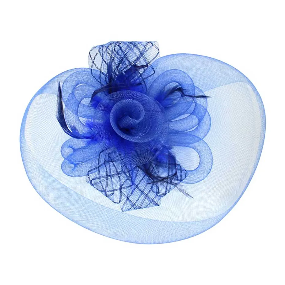 Feather Mesh Flower Fascinator Headband