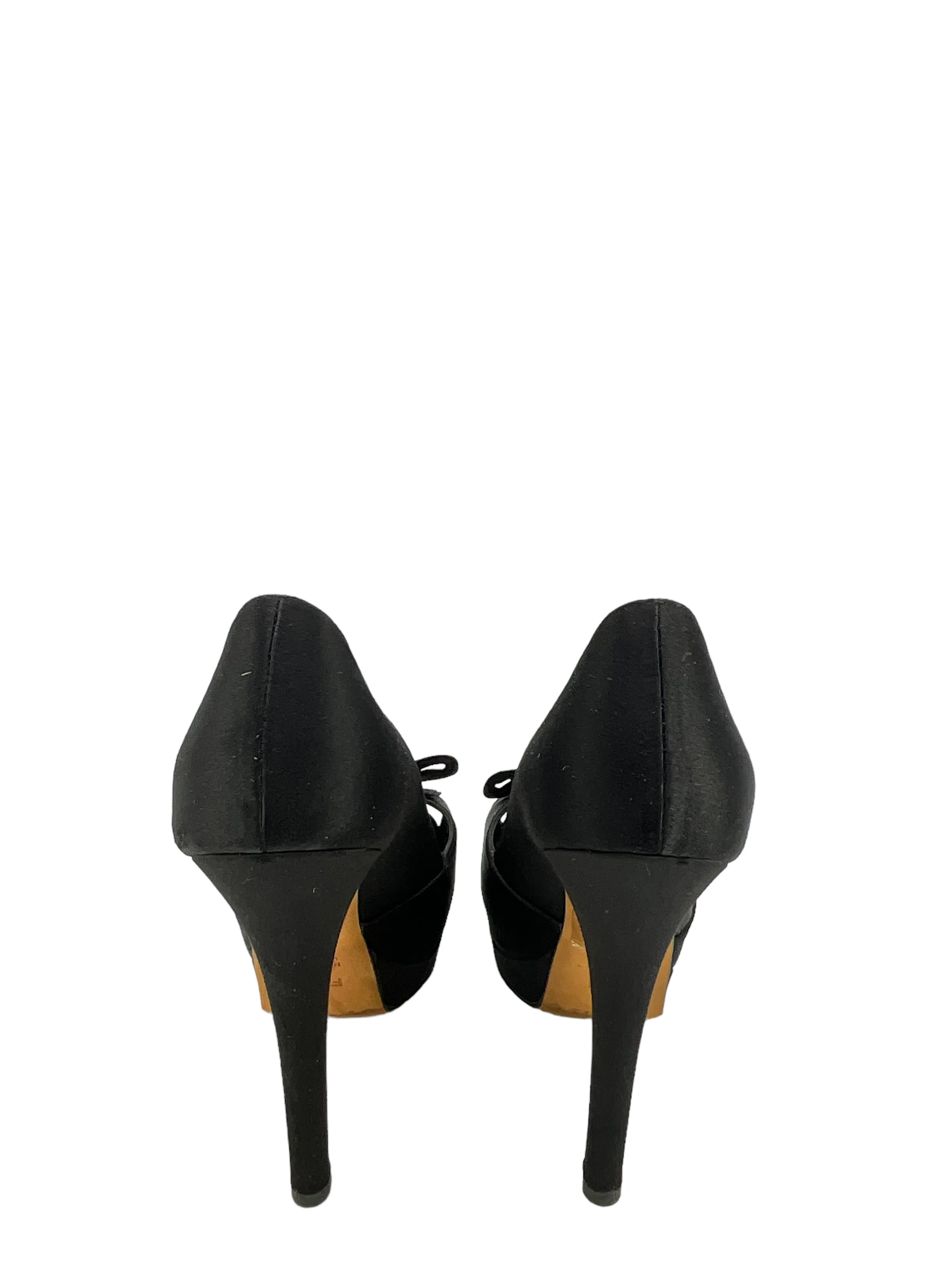 Fendi Black Satin Pumps Size 7.5