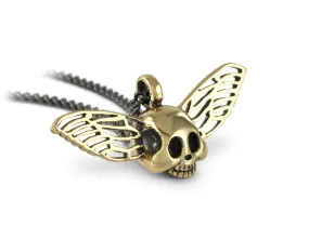 Flying Skull Necklace - Bronze