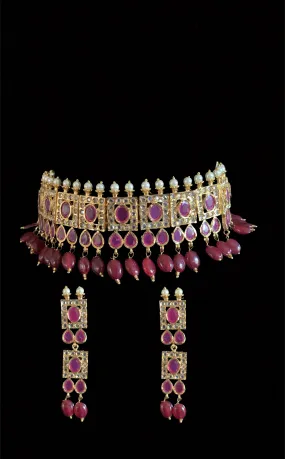 Gauhar hyderabadi choker in Ruby  ( READY TO SHIP )