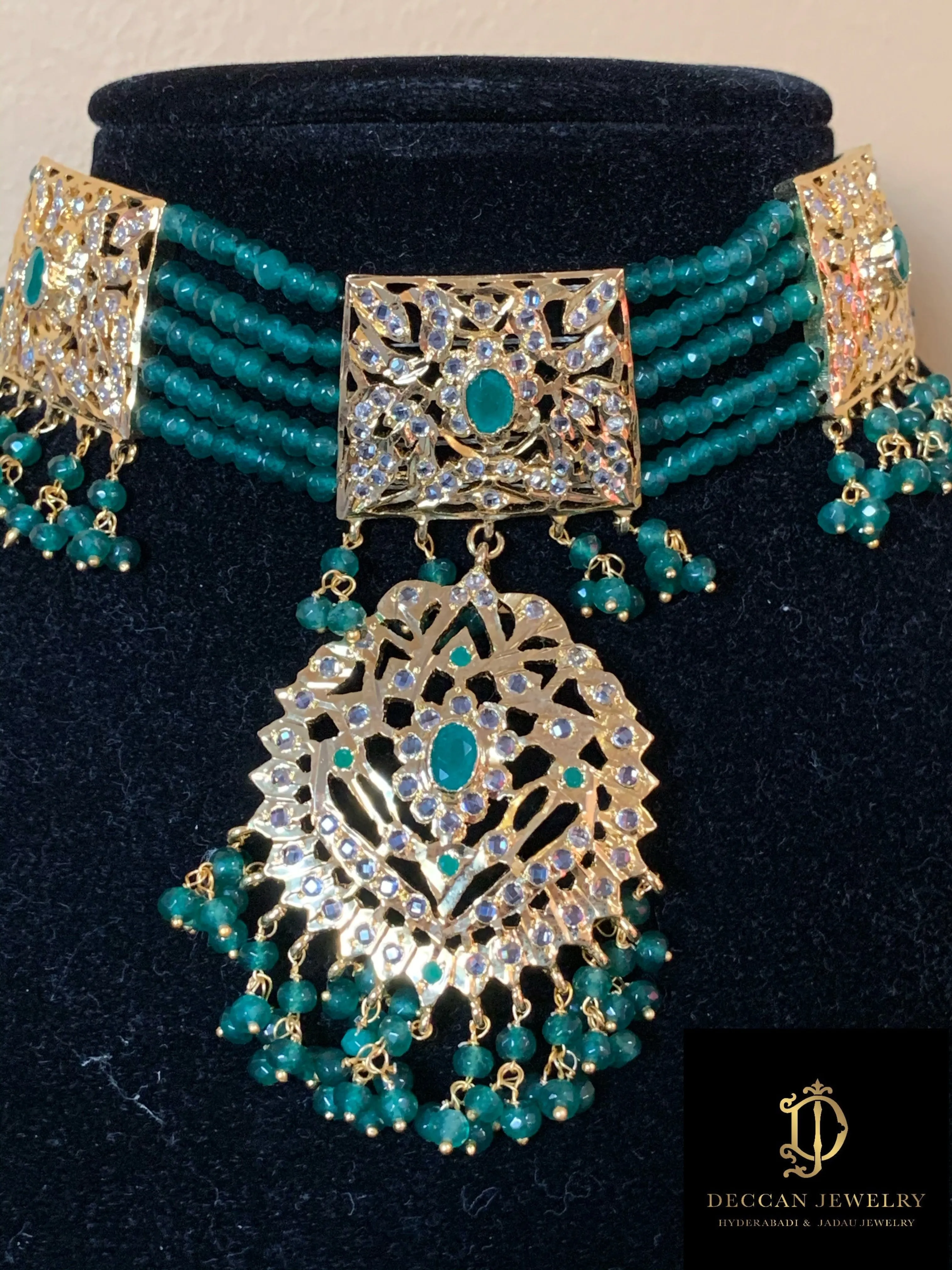 Gehna bridal set (emerald / green ) ( SHIPS IN 4 WEEKS )