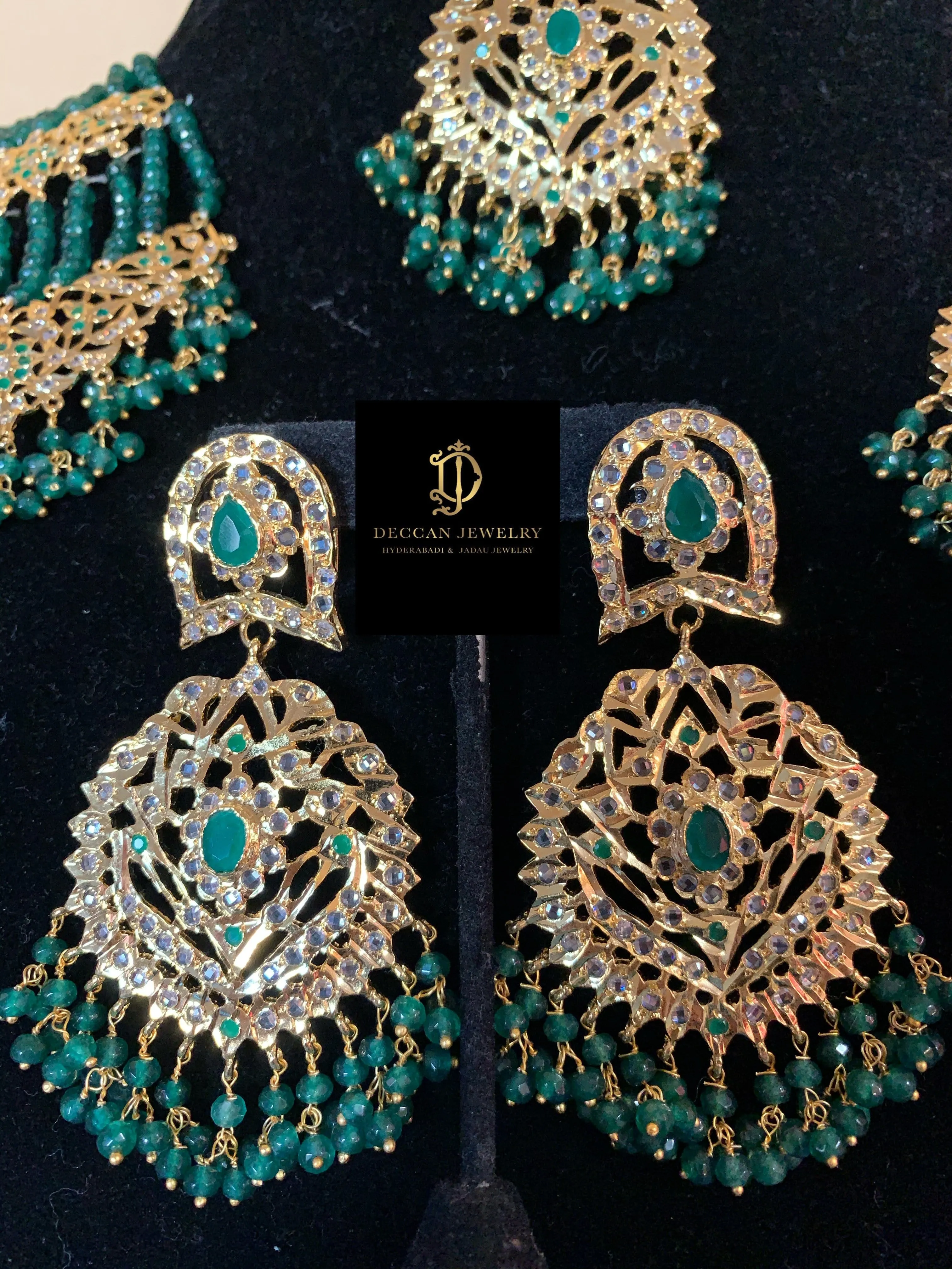 Gehna bridal set (emerald / green ) ( SHIPS IN 4 WEEKS )