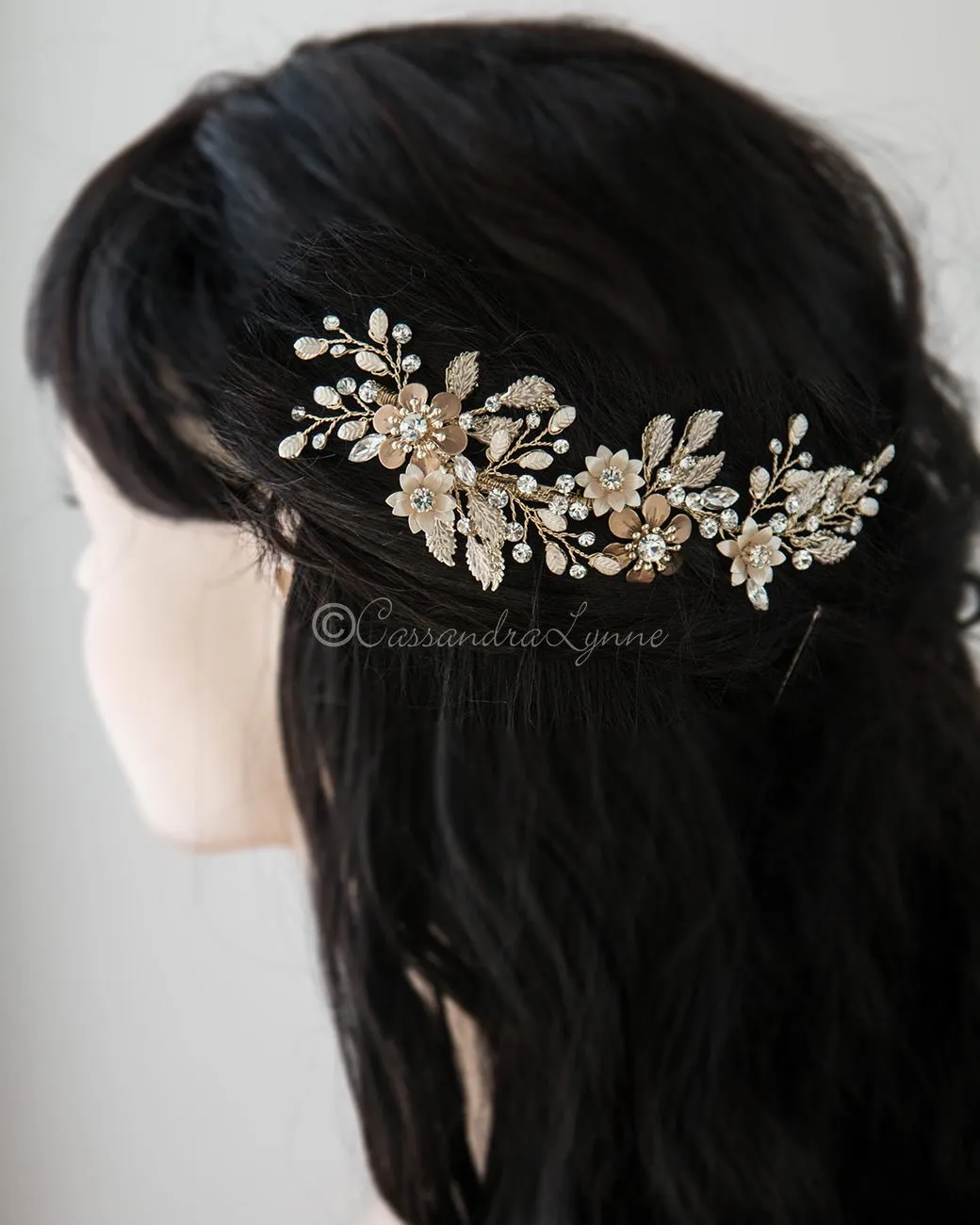 Gold Flower Wedding Hair Clip