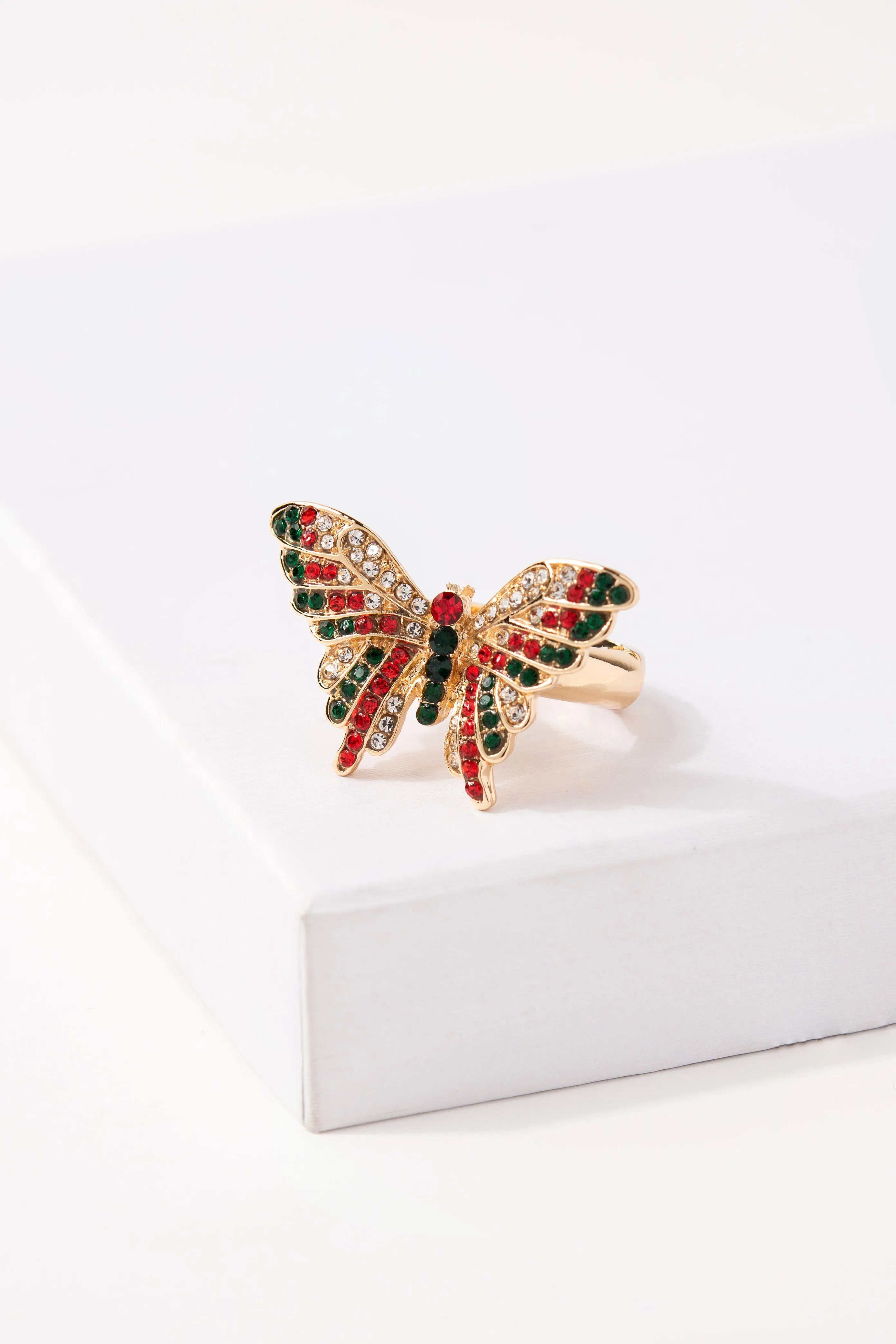 Heather Rhinestone Butterfly Ring