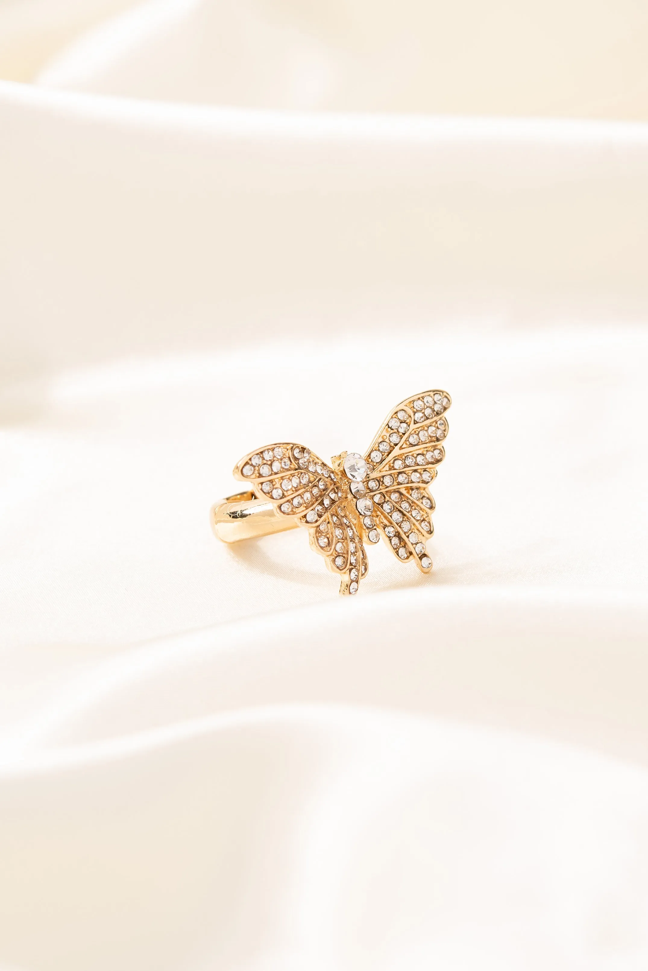 Heather Rhinestone Butterfly Ring