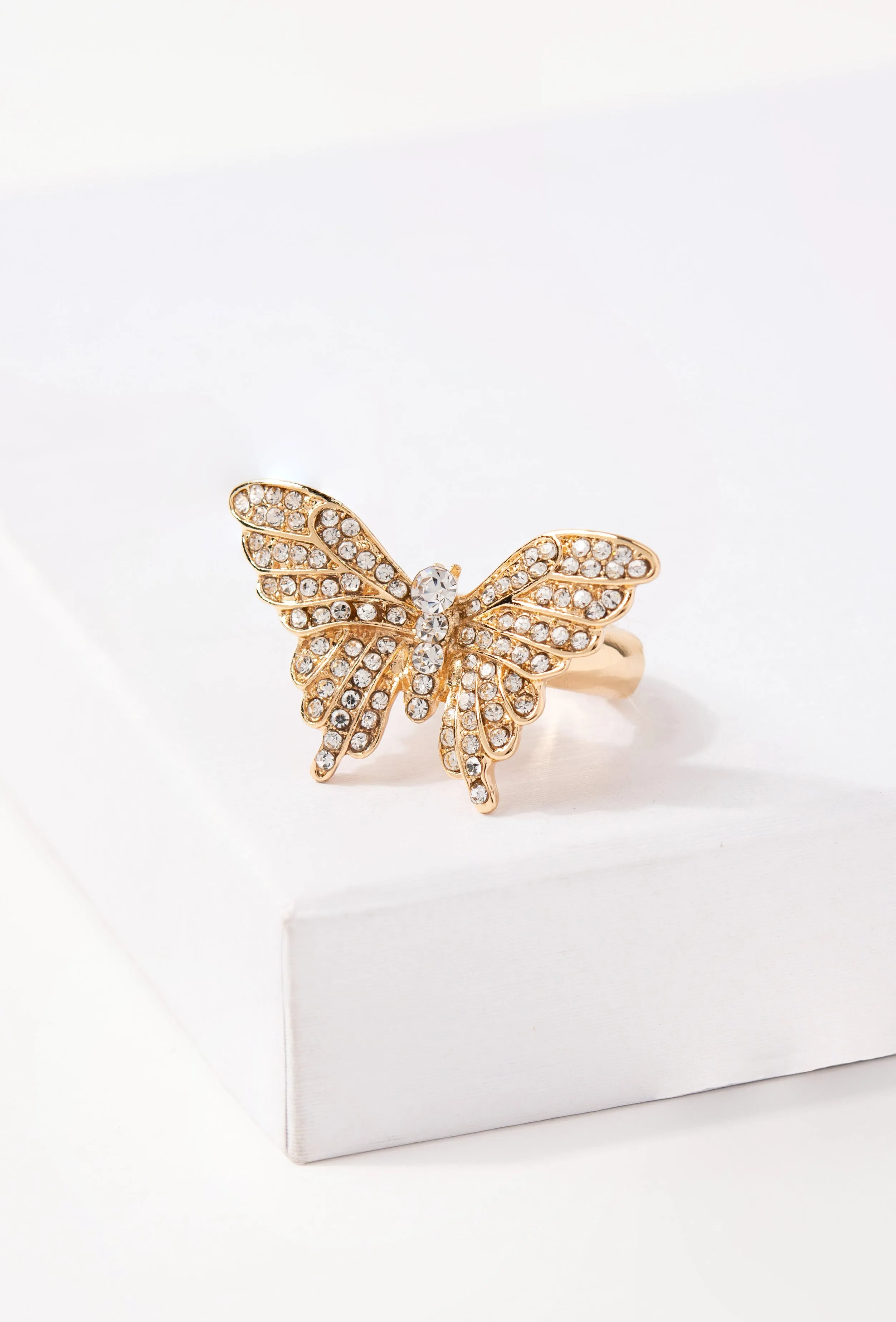 Heather Rhinestone Butterfly Ring