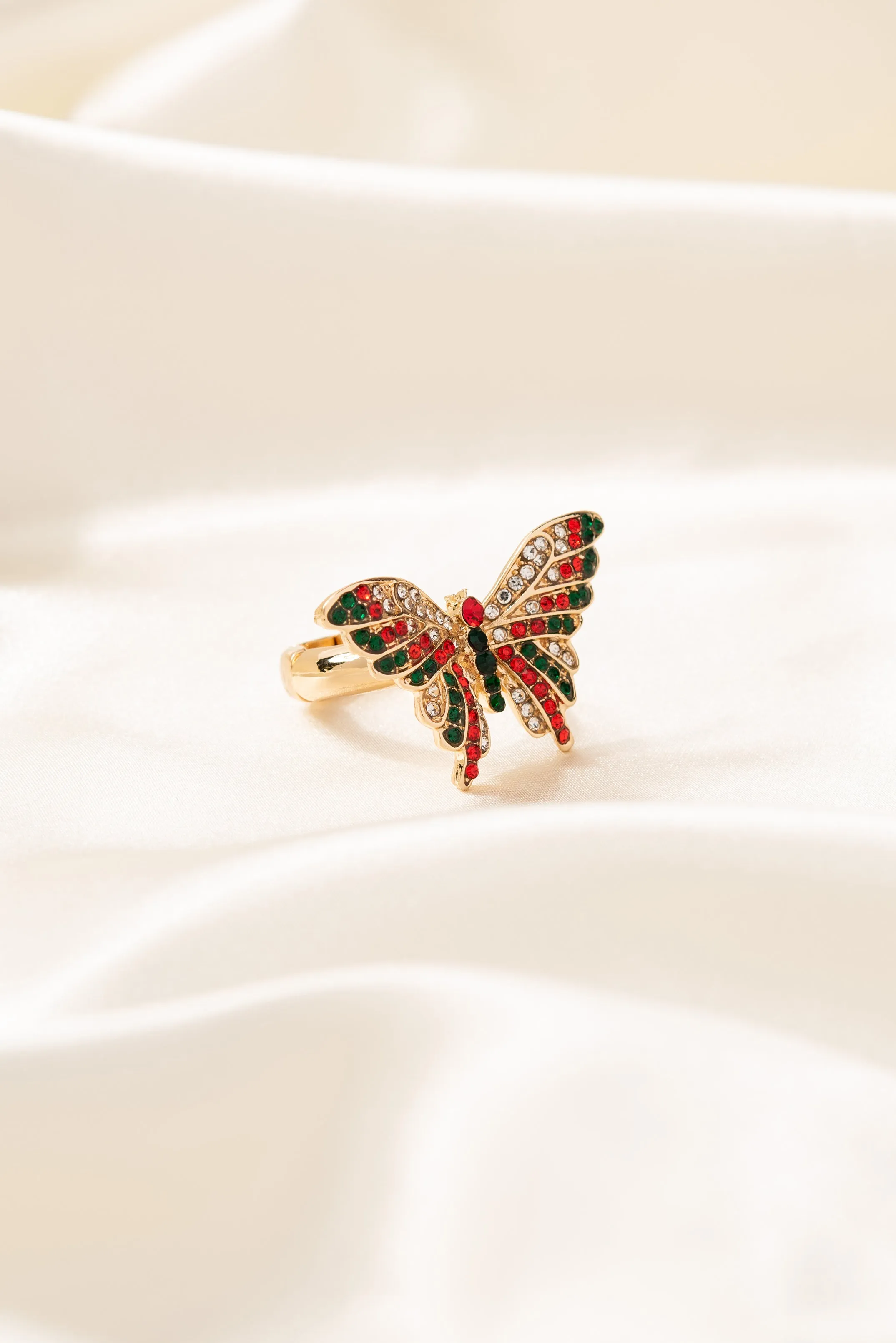 Heather Rhinestone Butterfly Ring