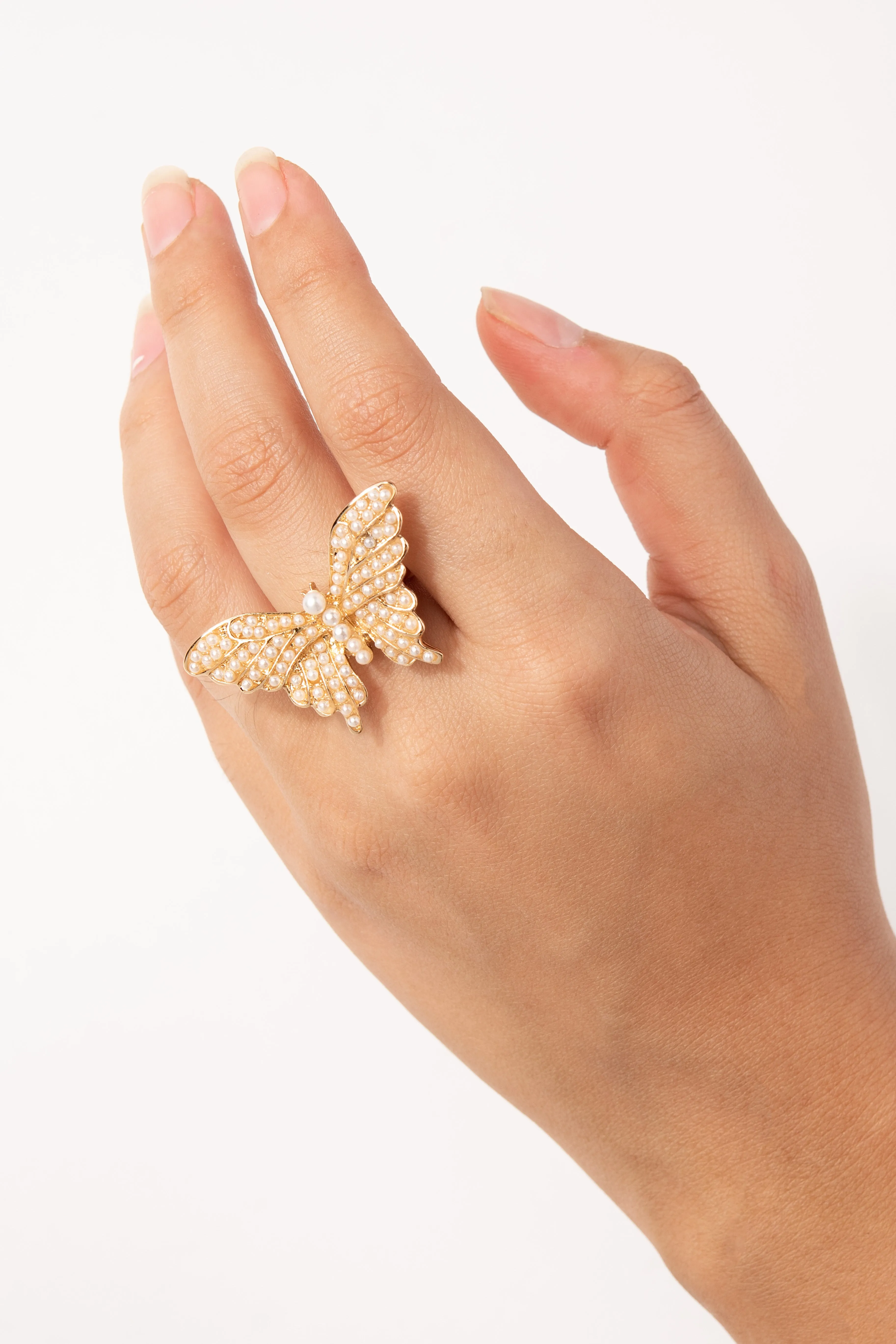 Heather Rhinestone Butterfly Ring