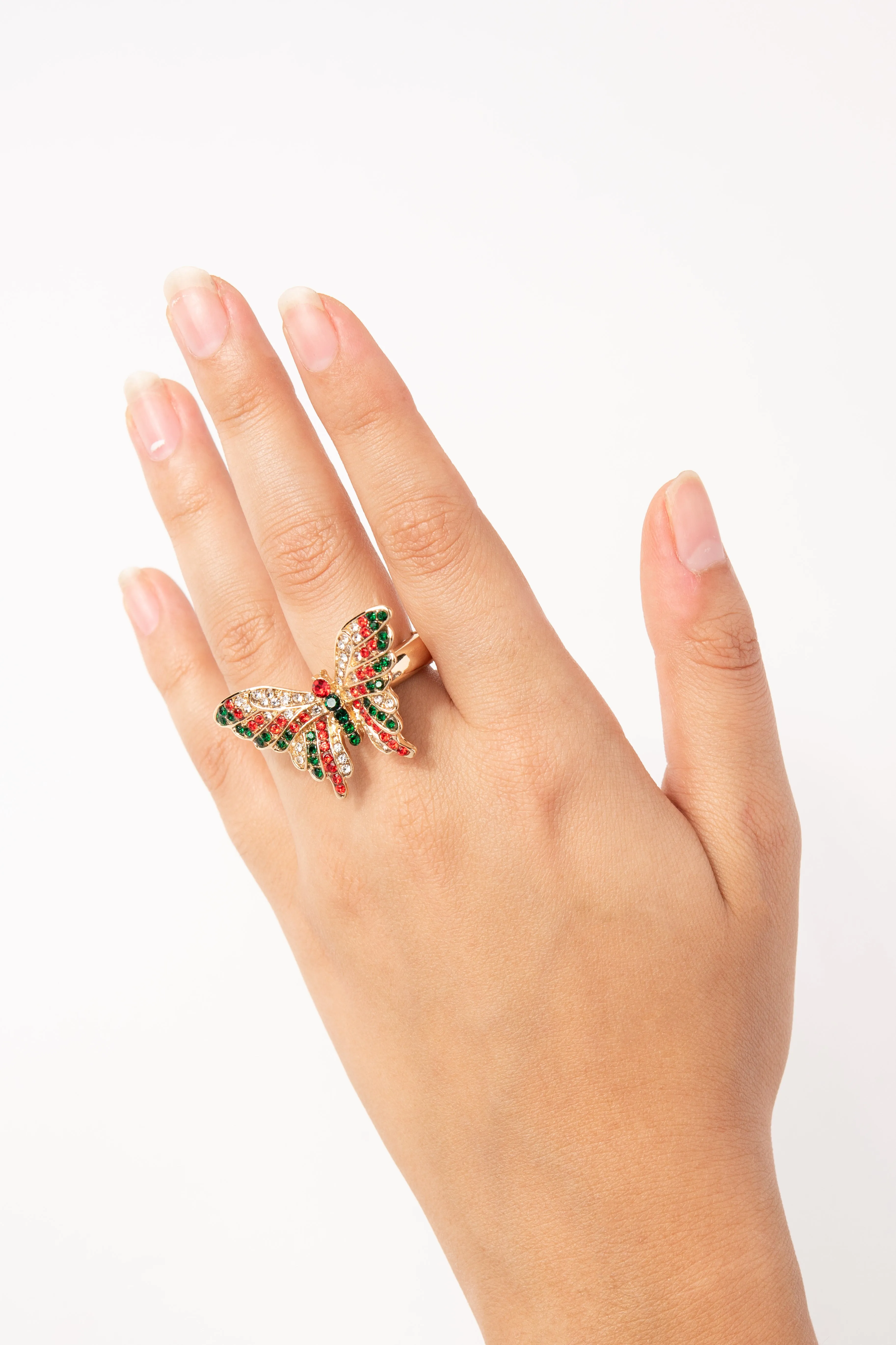 Heather Rhinestone Butterfly Ring