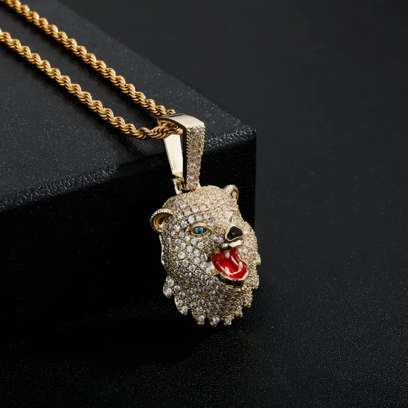 Hip Hop Cartoon Bear Avatar Pendant