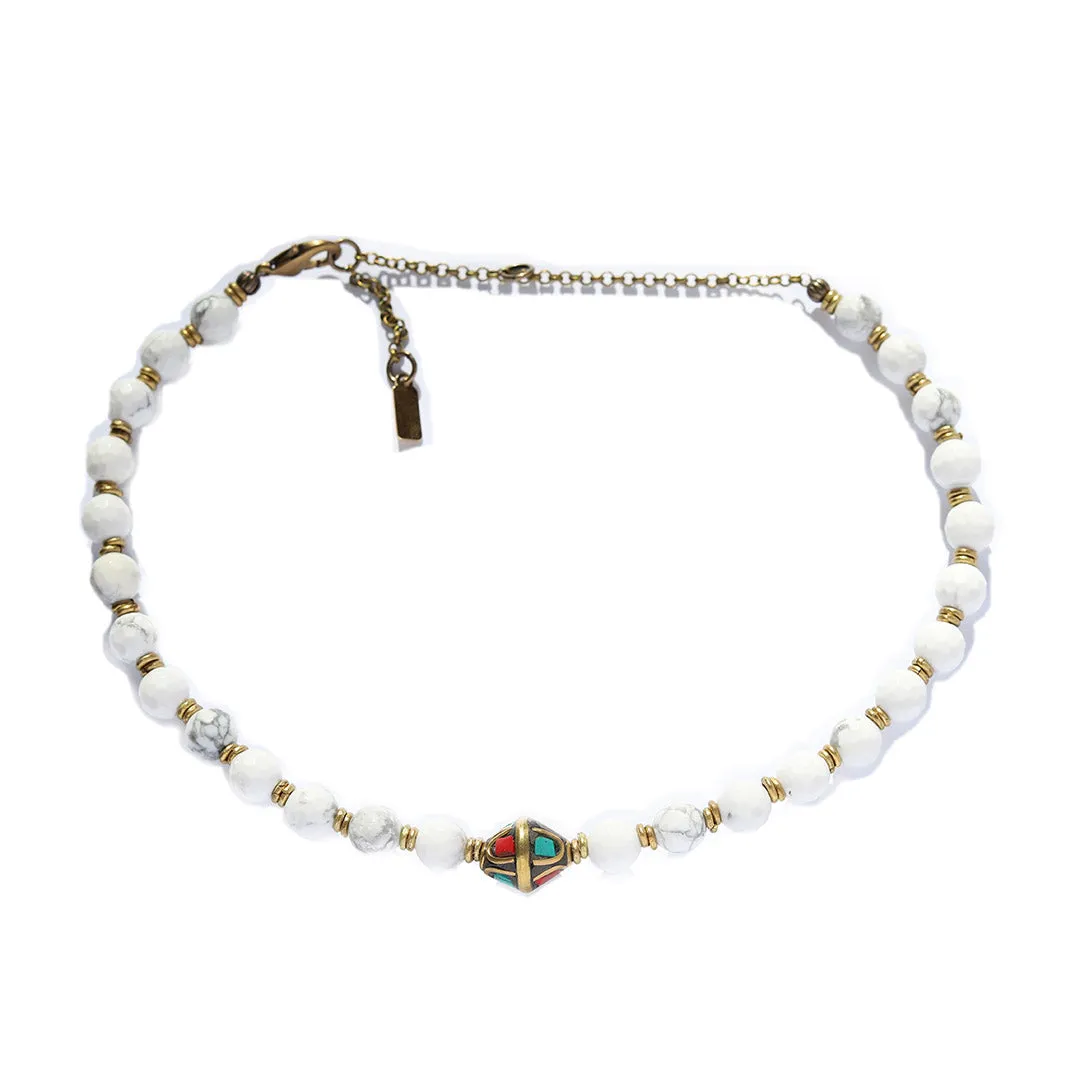 Howlite 'Calm' Mala Choker