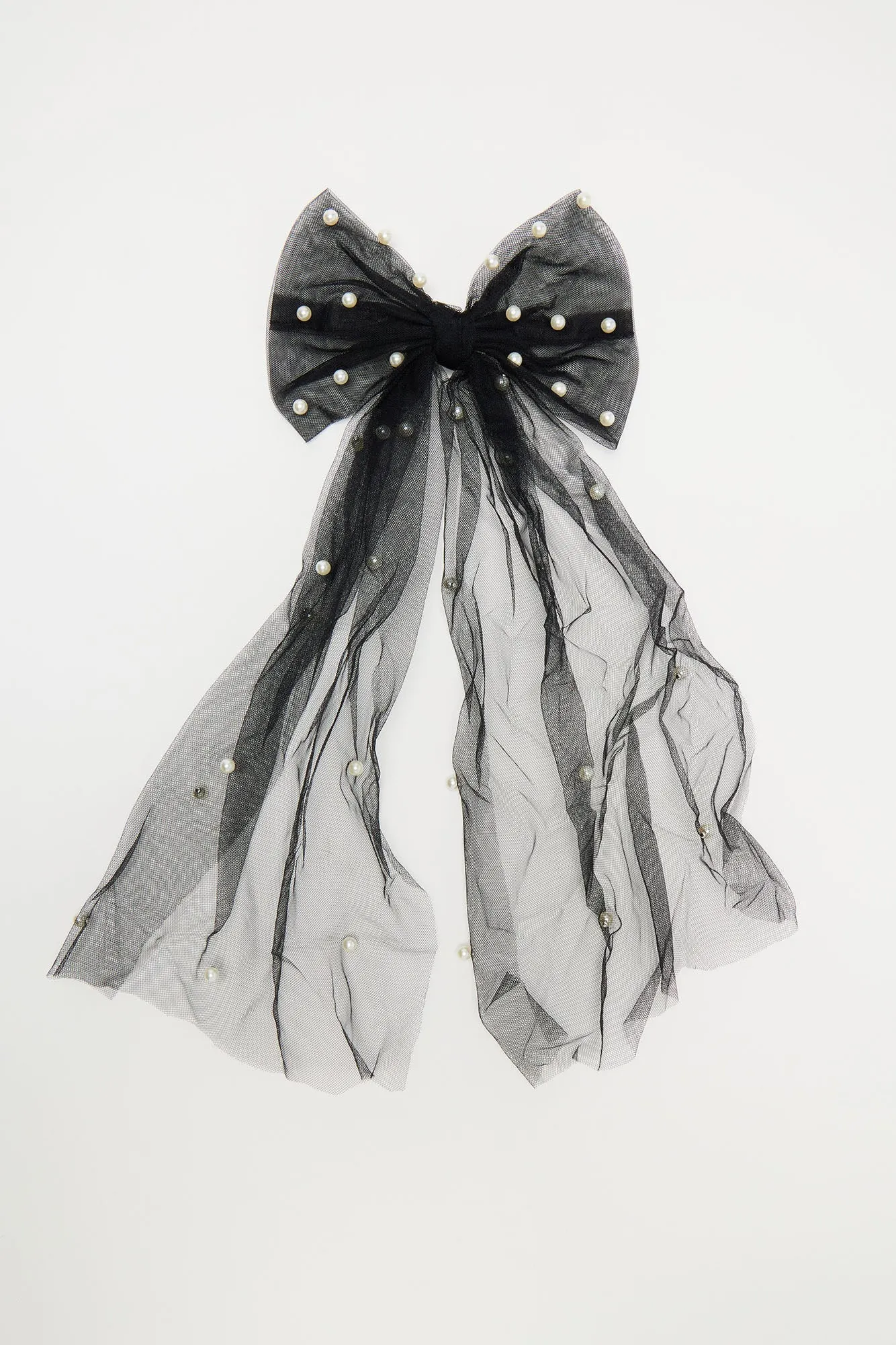 I Adore You Bow Hair Clip - Black