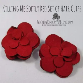 Killing Me Softly Red Set of Hair Clips