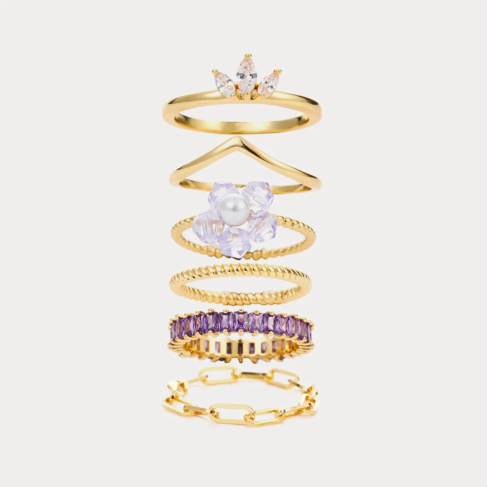 Lavender Rings Set