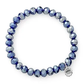 Lizas Clarksville 8mm Crystal Bracelet Indigo