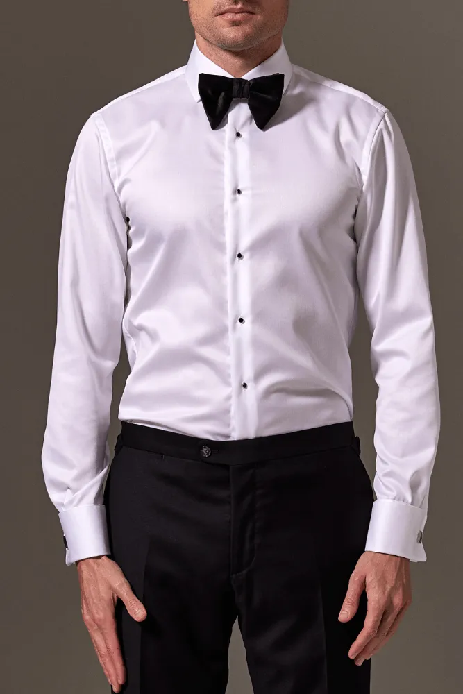 Louis Tuxedo Shirt - White Premium Twill