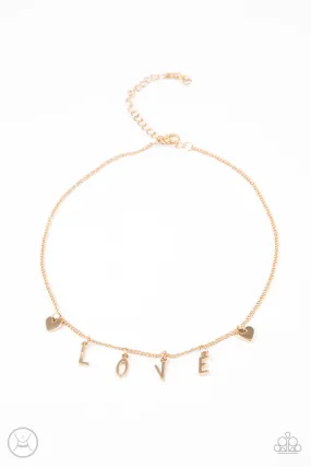 Love Conquers All - Gold Paparazzi Necklace