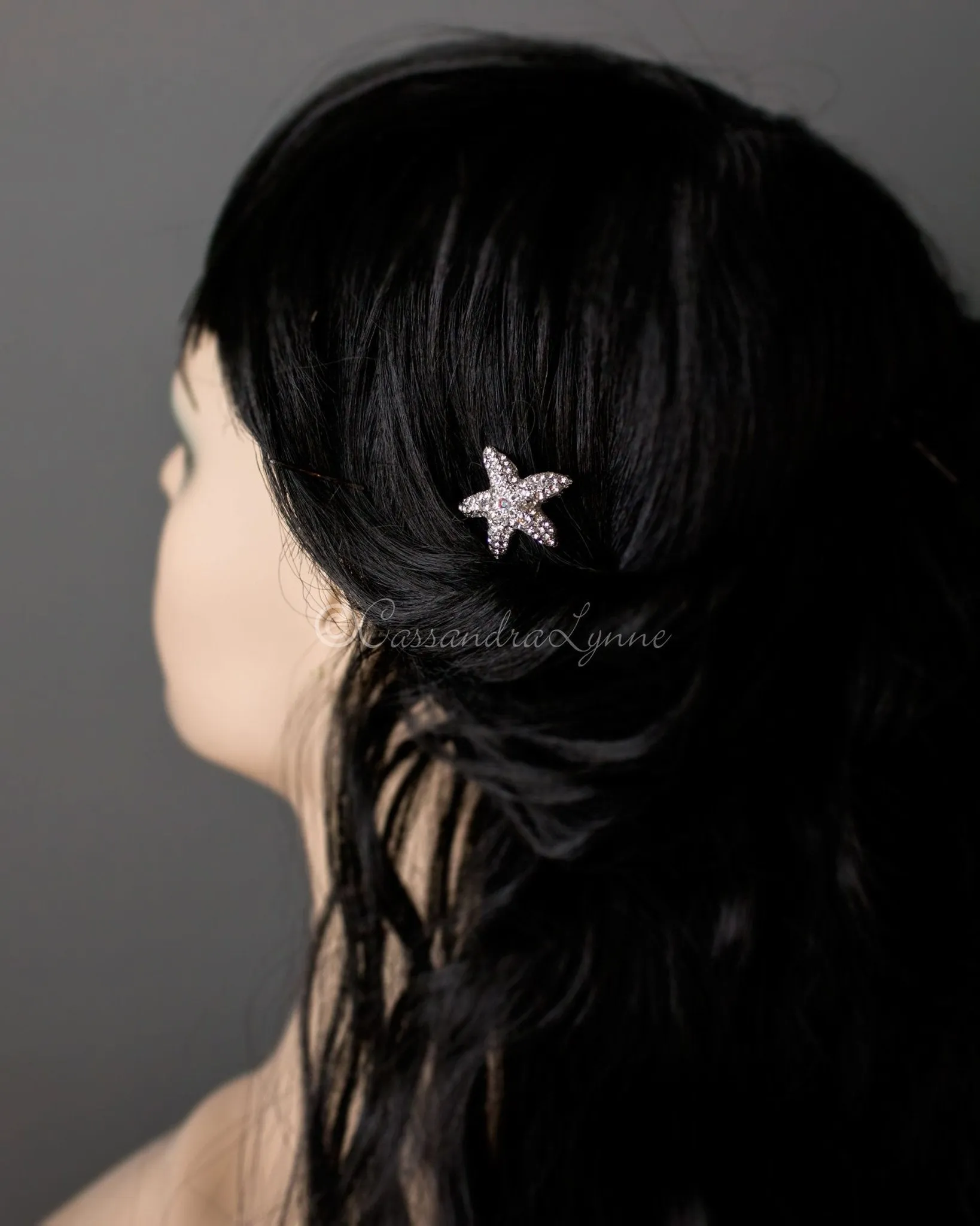 Magnetic Crystal Starfish Hair Clip