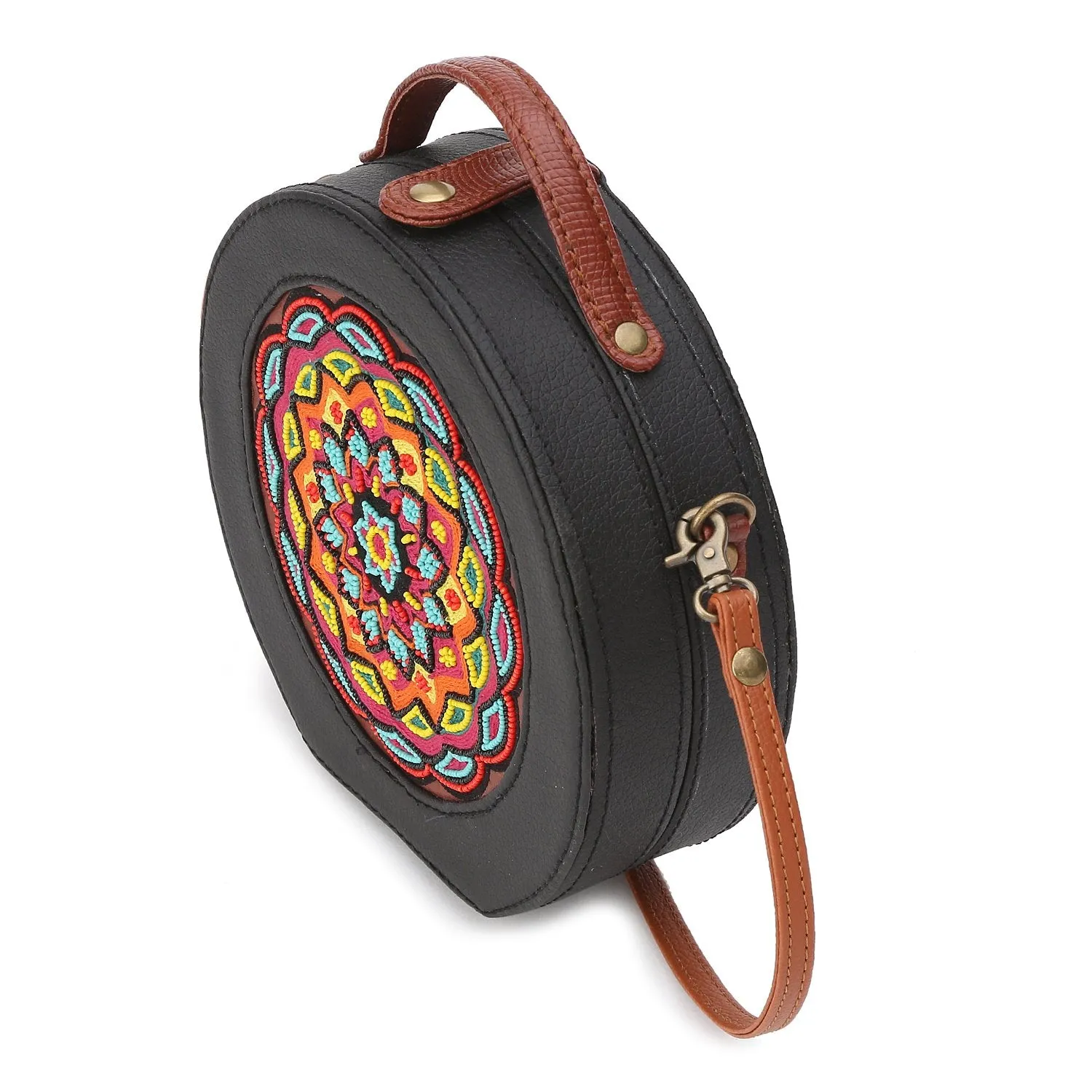 Mandala beads Hand Embroidered Sling Bag for women