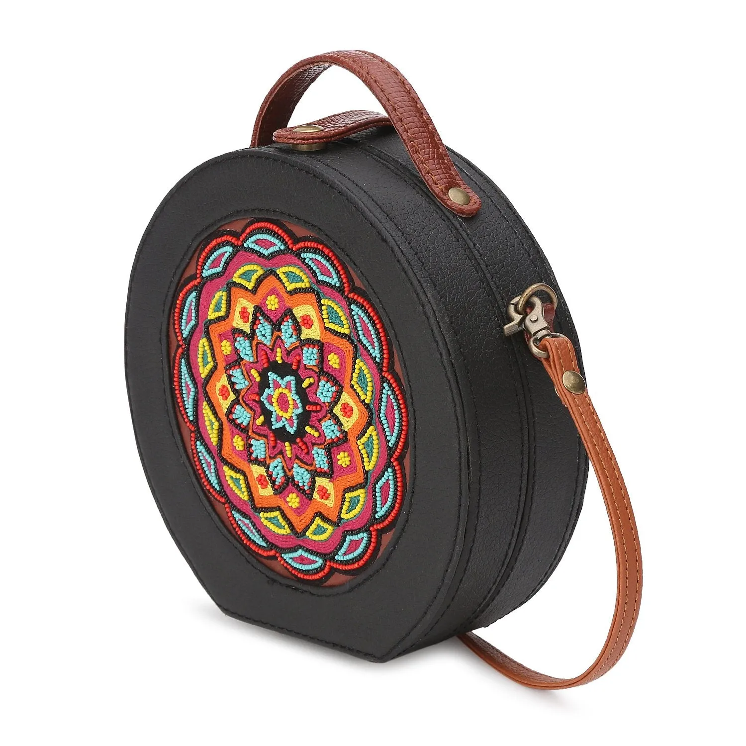 Mandala beads Hand Embroidered Sling Bag for women