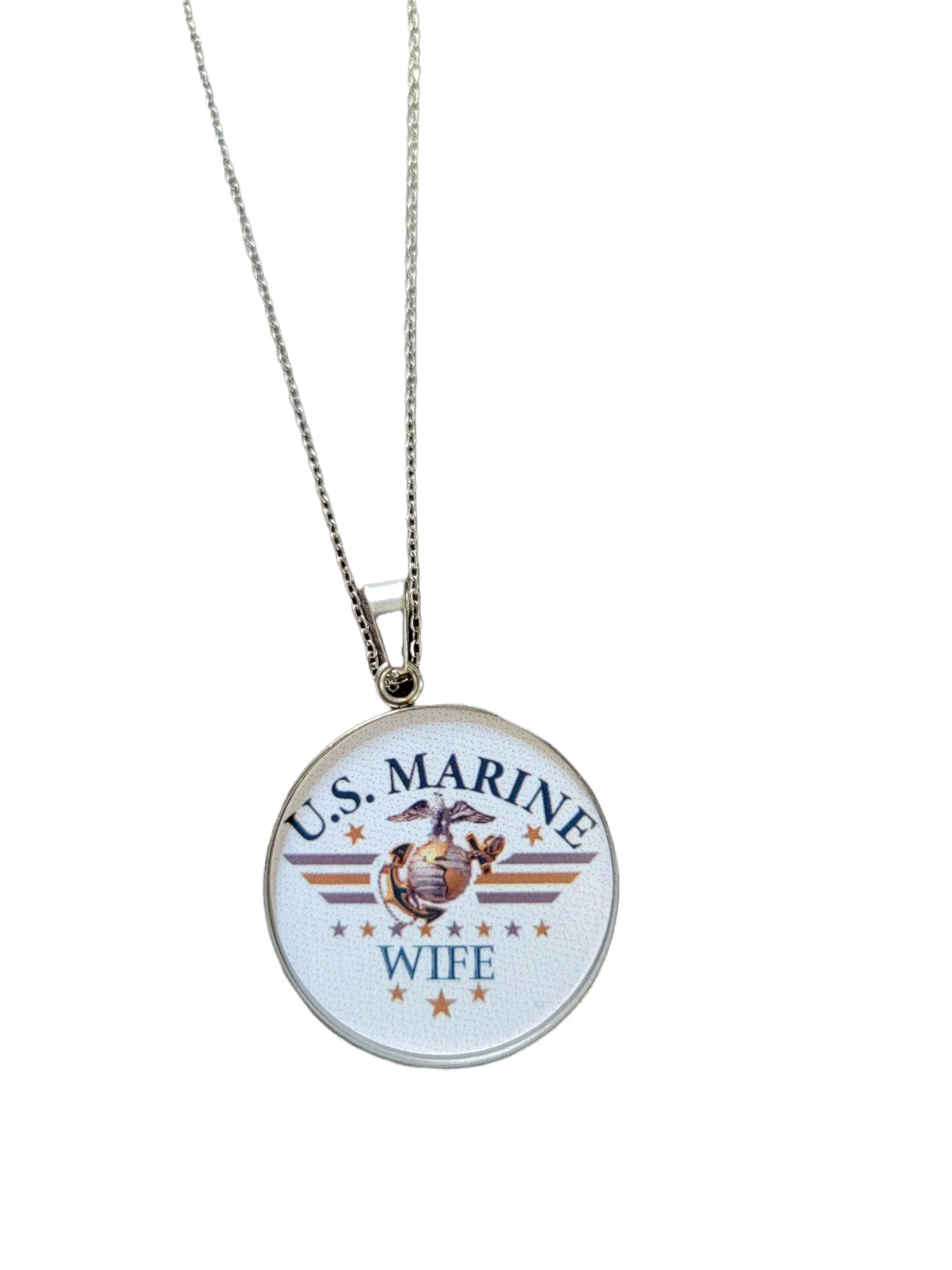 Marine Corp Wife Eagle Globe  Anchor Pendant Necklace