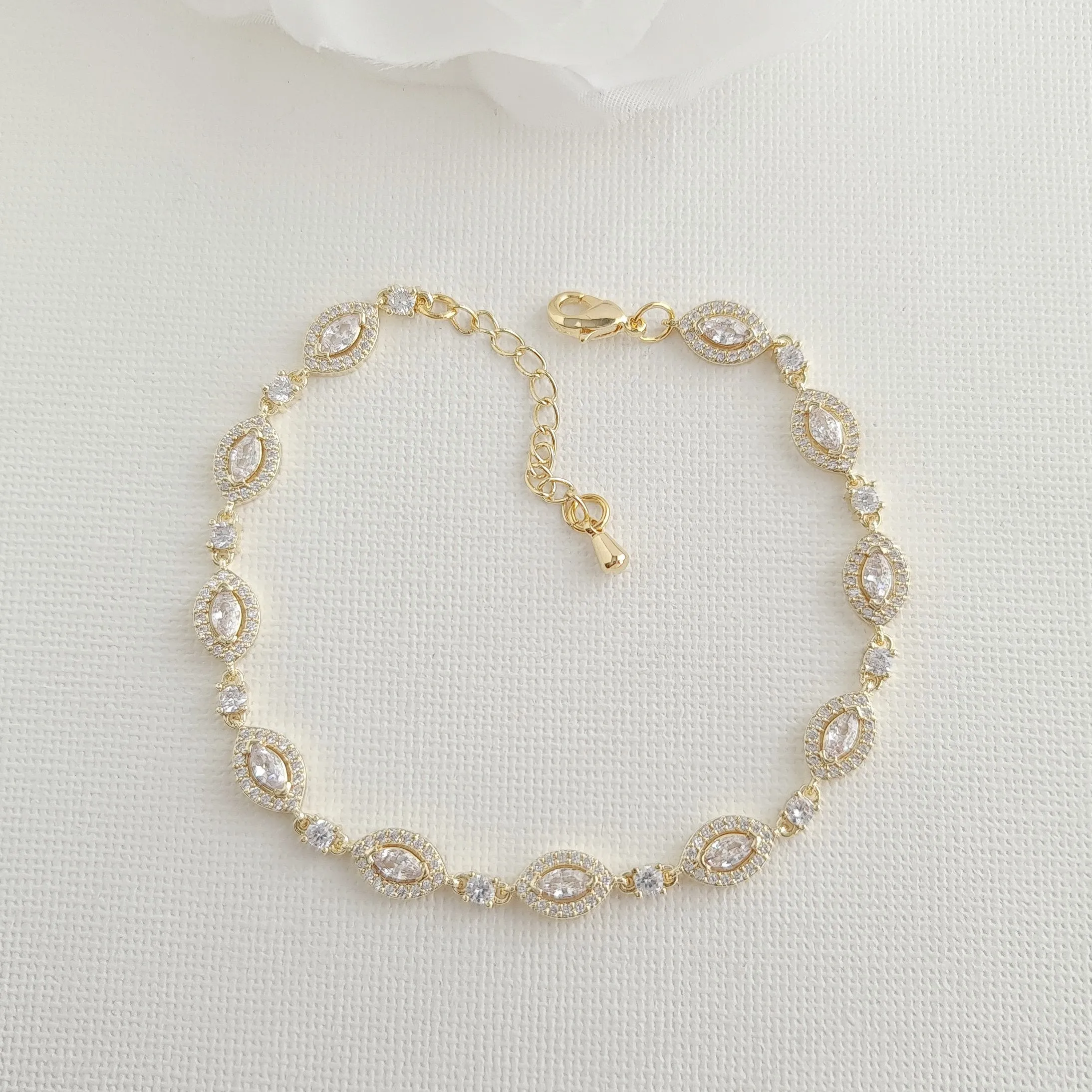 Marquise Bracelet in Cubic Zirconia for Brides Abby