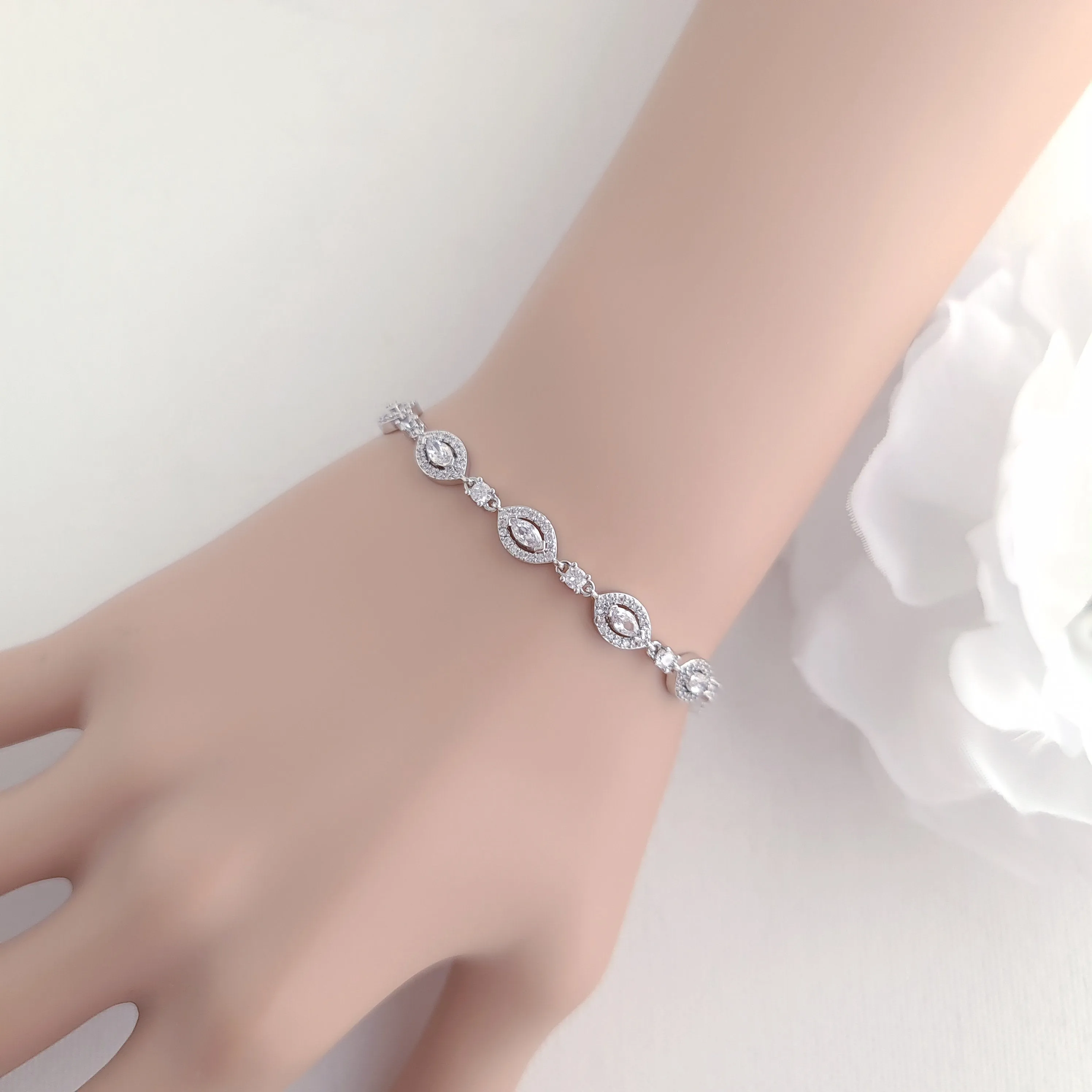 Marquise Bracelet in Cubic Zirconia for Brides Abby