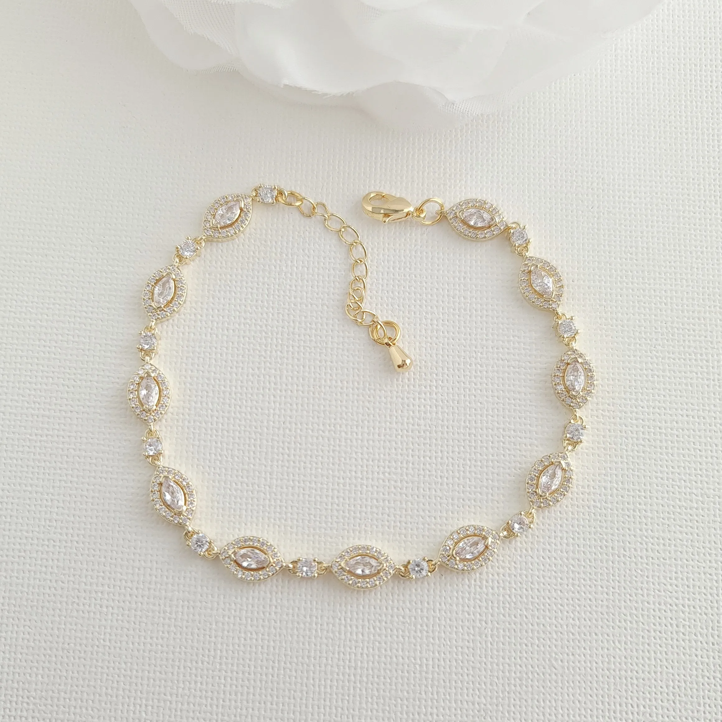 Marquise Bracelet in Cubic Zirconia for Brides Abby