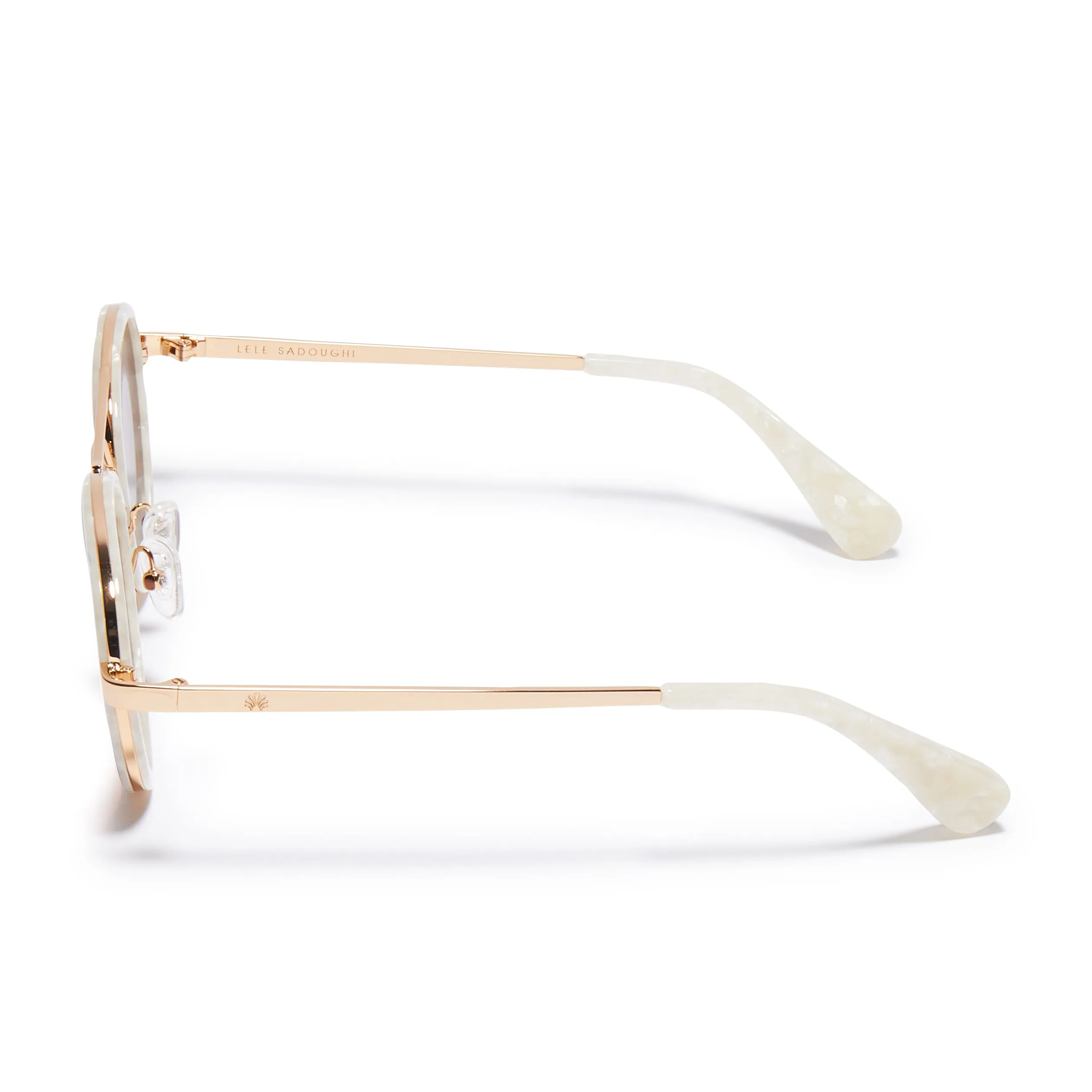 MOTHER OF PEARL DOWNTOWN AVIATOR SUNGLASSES