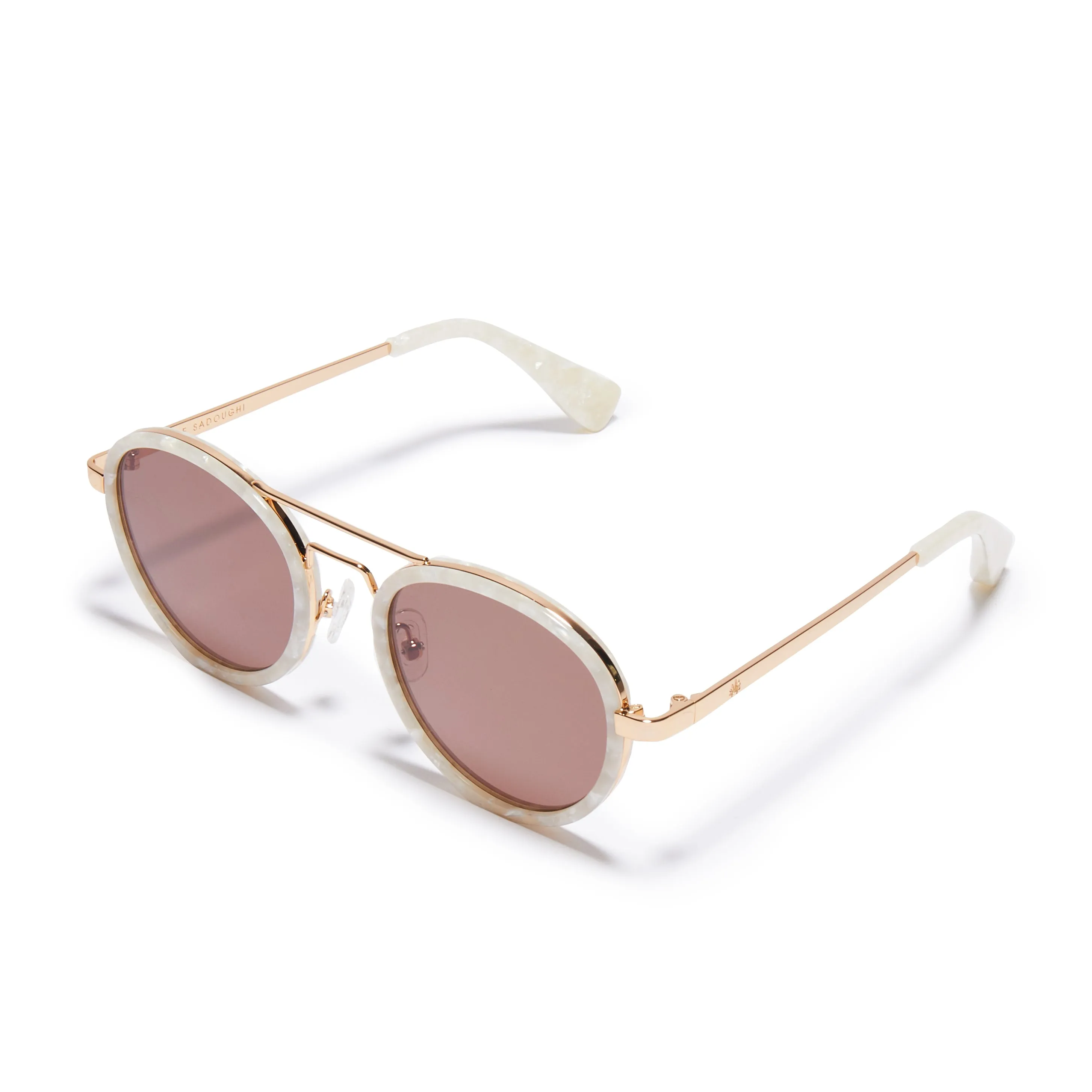 MOTHER OF PEARL DOWNTOWN AVIATOR SUNGLASSES