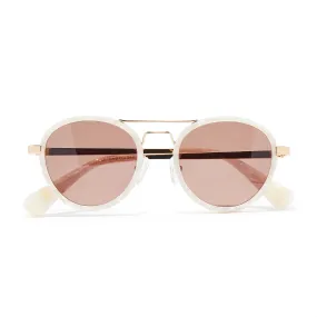 MOTHER OF PEARL DOWNTOWN AVIATOR SUNGLASSES