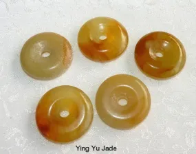 Natural Honey Color Chinese Jade Bi Symbol of Heaven Pendant (P-603)