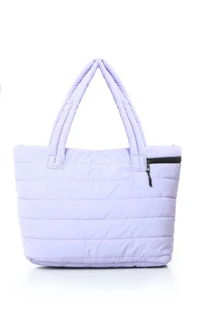 O181886 Zipped Casual Lilac Quilted Hand-Bag