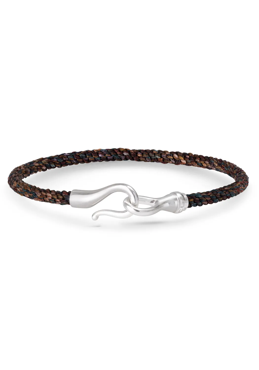 Ole Lynggaard Life Sterling Silver Maroon Rope Bracelet | 19 cm