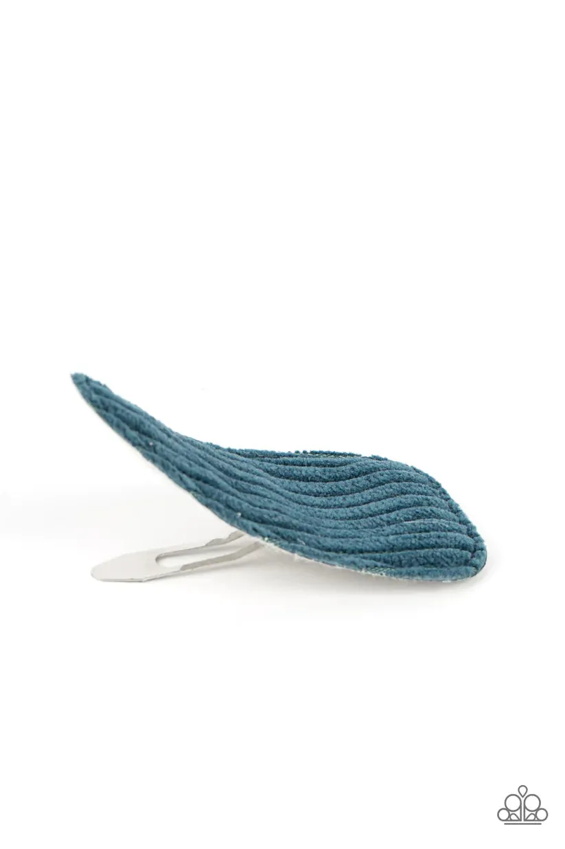 Paparazzi Colorfully Corduroy Blue Hair Clip