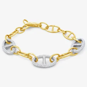 Pave' Diamond Anchor Link Bracelet