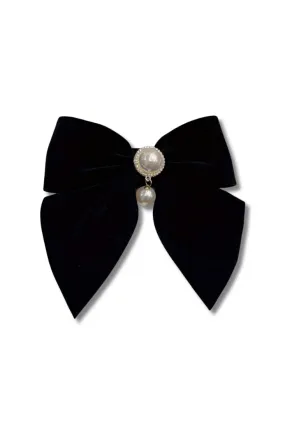 Pearl Velvet Hair Bow