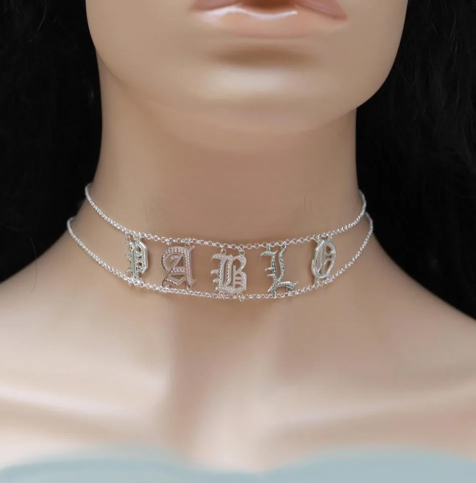 Personalized Name Choker Necklace - Kim Kardashian Saint Choker