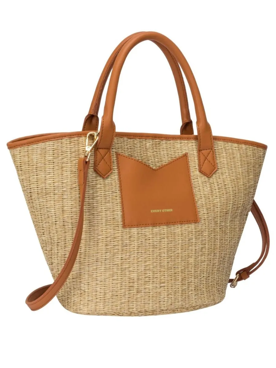 Rattan Bucket Bag - Tan