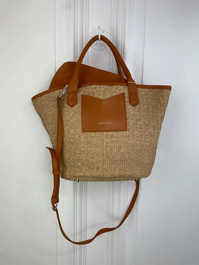 Rattan Bucket Bag - Tan