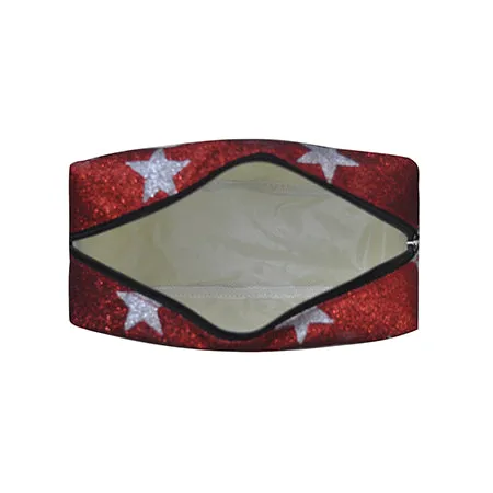 Red Glitter Super Star NGIL Large Cosmetic Travel Pouch