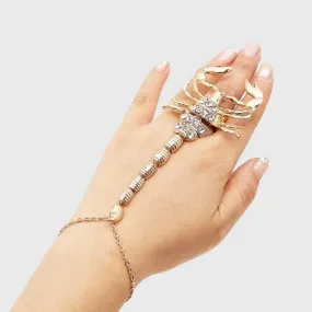 Rhinestone Scorpion Hand Bracelet