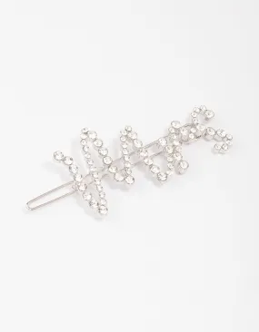 Rhodium Diamante Mrs Hair Clip