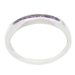 Riyo Attractive Gems Amethyst 925 Silver Ring Engraved Jewelry Box