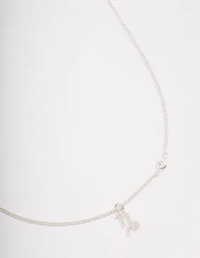 Silver Plated Capricorn Necklace With Cubic Zirconia Pendant