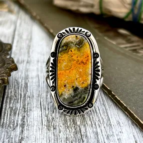 Size 8 9 10  Bumblebee Jasper Statement Ring Set in Sterling Silver  / Curated by FOXLARK Collection