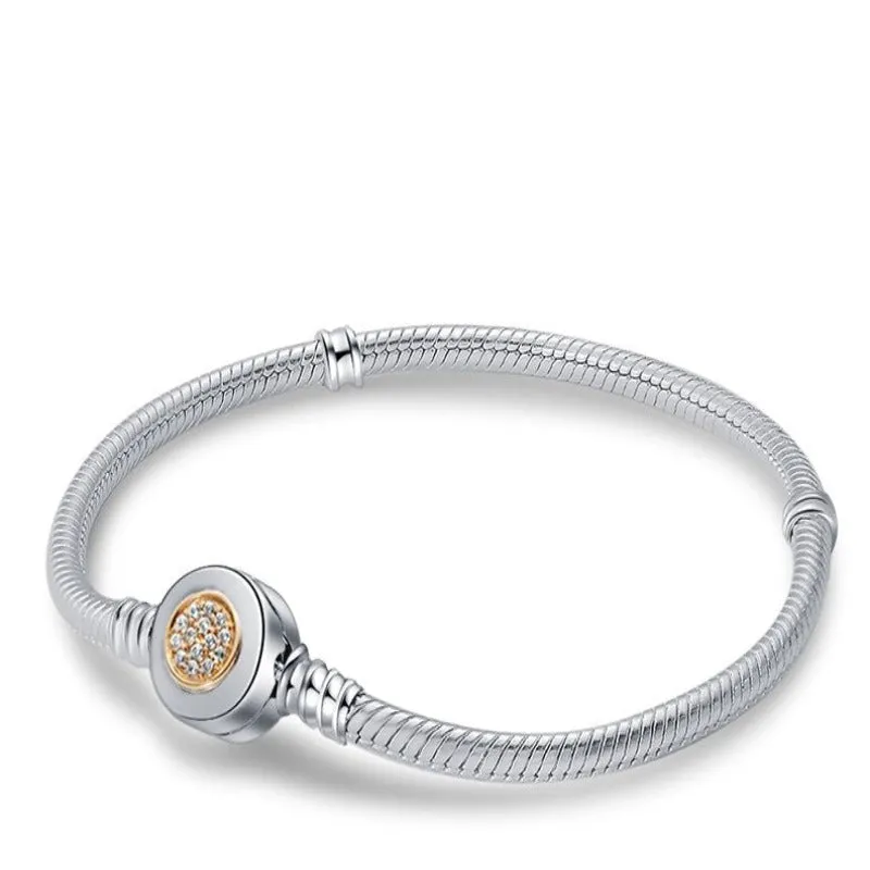 Sterling Silver Round Clasp Bracelet