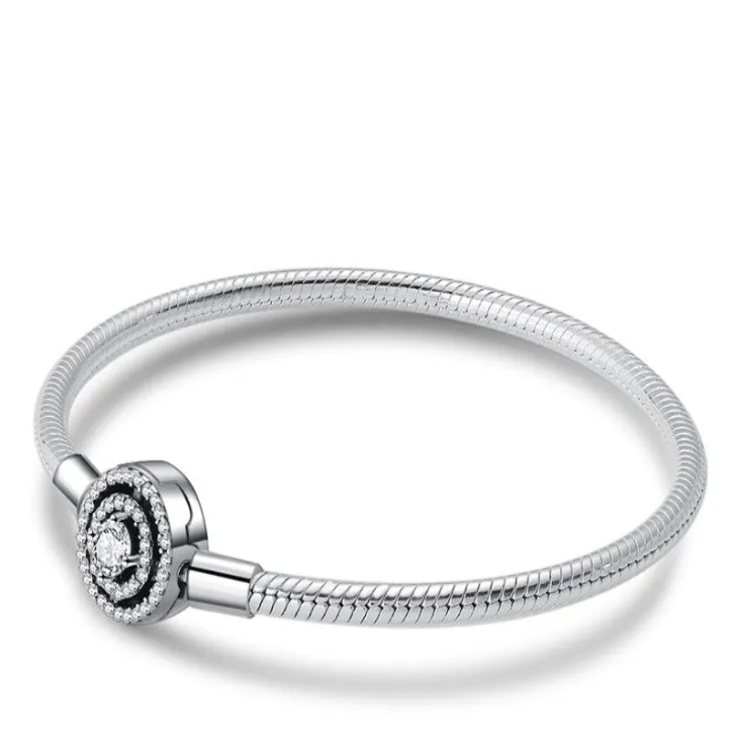 Sterling Silver Round Clasp Bracelet