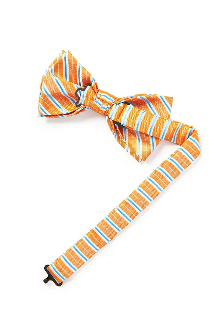 Striped Bowtie - Orange & Blue