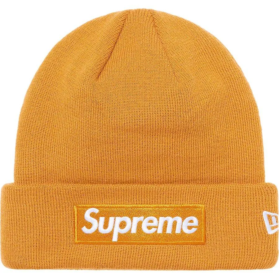 Supreme New Era Box Logo Beanie (Light Mustard)